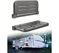 2pcs Motorhome Soap Holder for Shower Heavy Duty 90°Foldable Fold Up Mini Storage Shelf Waterproof Aluminium Wall Mounted Organizer for T5 T6 Caravan RV Campervan Toilet Kitchen Bedroom