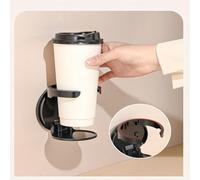 2Pcs Motorhome Wall-Mounted Round Cup Holder Foldable Self-Adhesive Drink Holder Multipurpose Space-Saving Wall Bottle Rack for Camper Van Caravan Boat (Black)