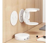 2Pcs Motorhome Wall-Mounted Round Cup Holder Foldable Self-Adhesive Drink Holder Multipurpose Space-Saving Wall Bottle Rack for Camper Van Caravan Boat (White)