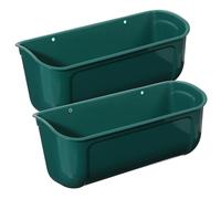 2pcs Mountable Poultry Feed Trough Large Capacity Plastic Heavy Duty