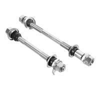 2pcs Mountain Bike Front Shaft Quick Release Iron Axle for Bicycles | Silver Finish, Sturdy Build for Transport and Chain Cleaning, Helps Prevent Scratching and Tangling
