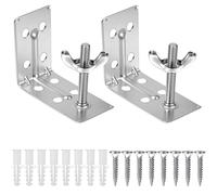 2pcs Mounting L Bracket and wingnut for Woven Wood or Bamboo Shade, Heavy Duty Angle Brackets Universal Metal L Shade Brackets for Inside, Ceiling or Wall Mount Roman Fold Shades