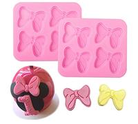 2PCS Mouse Bows Silicone Molds for Cake Cupcake Decoration, Bowknot Cartoon Butterfly Tie Fondant Mold for DIY Candy Chocolate Pudding Crafts Mould Baby Shower Party Supplies