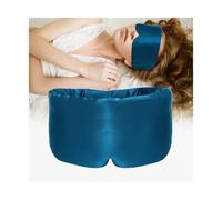 2pcs Mulberry Silk Sleeping Mask Large Eye Cover Face Sleep Soft Patch Blackout Blindfold Eyeshade for Sleep(Blue)