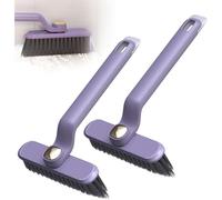 2PCS Multi-Function Rotating Crevice Cleaning Brush, 360° Rotating No Dead Corners Hard Bristle Crevice Gap Brush Hard Bristle Crevice Gap Cleaning Brush for Cleaning Kitchen Bathroom (Purple)