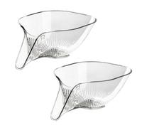 2PCS Multi-functional Drain Basket, Drainage Basket Funnel, Multifunctional Fruits Vegetables Draining Bowl Washing Colander Kitchen Food Strainer (transparent)