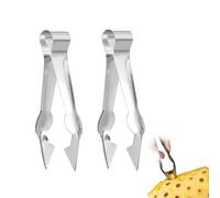 2Pcs Multi-Functional Fruit & Vegetable Stem Remover Clip, Strawberry Huller, Pineapple Eye Remover, Kitchen Gadget, Silver Stainless Steel Handle