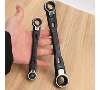 2pcs Multi Functional Ratchet Wrench Set, Double Ended Spanner for Car Repair and Automotive Maintenance, 4 in 1 Reversible Ratcheting Plum Wrench for Mechanic Workshop and Vehicle Service Tools