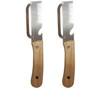 2PCS Multi-Functional Vegetable Peeler, 2-in-1 Stainless Steel Peeler with Wooden Handle & Bottle Opener, Ergonomic Sharp Blade for Fruits Vegetables Kitchen Prep (B)