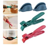 2Pcs Multi-Purpose Anti-Scald Bowl Clips, 2Pcs Mini Silicone Oven Gloves, Non-Slip Heat Insulation Clip, Nylon Hot Bowl Gripper, Cooking Plate Holder Clamps for Hot Pot Microwave