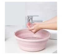 2pcs Multi-Size Foldable Large Washbasin Lightweight Space Saving Collapsible Basin Portable Camping Sink Outdoor for Kitchen(Pink-S)
