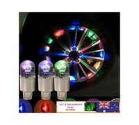 2pcs Multicolour Car Cycling Bike LED Neon Wheel Valve Tyre Tire Cap Dust Lights