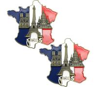 2Pcs Multicolour France Map Refrigerator Sticker-Europe Tourist Souvenir,Innovative 3D Resin Fridge Magnet Sticker,Notre-Dame Cathedral De Paris France Eiiffel Tower Kitchen Accessories