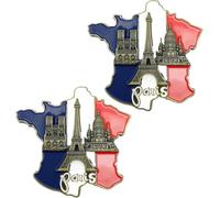 2Pcs Multicolour France Map Refrigerator Sticker-Europe Tourist Souvenir,Innovative 3D Resin Fridge Magnet Sticker,Notre-Dame Cathedral De Paris France Eiiffel Tower Kitchen Accessories