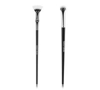 2pcs Multifunctional Folding Angle Scalloped Lash Brush For Women Girls, Compact Home Salon Comb, Separator Eyelash Brush, Angled Fan Shaped Eyelash(Fiber brush)