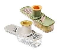 2PCS Multifunctional Garlic Grinder 3-in-1 Garlic Grater with Clear Container and Hand Guard for Kitchen