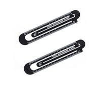 2Pcs Multifunctional Metal Bookmarks and 15cm Rulers, Straight Ruler Measuring Tools (Black)