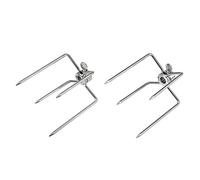 2PCS Multifunctional Stainless Steel BBQ Fork, Grill Fork Roast Spit Barbecue Tool Set, High - Quality 304 Stainless Steel with Ergonomic Handle for Chicken Fish Meat, Perfect for