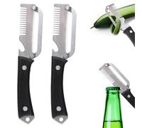 2pcs Multifunctional Vegetable Peeler, 3-in-1 Stainless Steel Fruit Peeler with Bottle Opener & Julienne Cutter Multi Functional Kitchen Gadget Knife Peeling Tool for Food Potato Apple Veggie Carrot