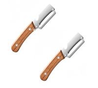 2Pcs Multifunctional Vegetable Peeler,Zero Snag Stainless Steel Vegetable Peeler with Wooden Handle - Ergonomic Potato Peelers & Fruit Slicer, 3-in-1 Peelers for Kitchen, Carrot, Apple, Kiwi (B)