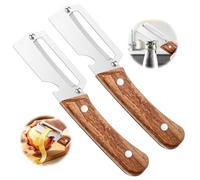 2PCS Multifunctional Vegetable Peelers for Kitchen, Stainless Steel Potato Peeler with Wooden Handle, Kitchen Peeler with Bottle Opener for Fruit, Carrot, Pumpkin, Essential Kitchen Tools