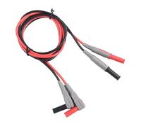 2PCS Multimeter Test Leads 1M, 90 Degree to Straight Banana Plug Cable, 4mm Silicone-Coated Probes, PVC-Silicone Soft Wire, 30A/1000V Safety Rated for Red and Black