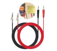 2PCS Multimeter Test Leads, 4mm Banana Plug to Alligator Crocodile Clips Cable Set Heavy Duty Electrical Test Wire for Multimeter Meter Tool Lab DIY Automotive Use, Red and Black 1m Length