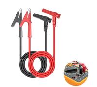 2PCS Multimeter Test Leads, 4mm Banana Plug to Crocodile Clip Cable, Test Meter Lead Croc Clips with Heavy Duty Alligator Clips for Electrical Testing, 3.3ft/1m Red & Black, Durable & Flexible Wiring