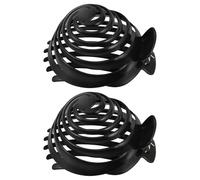 2pcs Mushroom Bun Clip round Dome Spiral Holder for Hair Styling | Resin Clip, Black Finish, Lightweight Comfortable Wear, Busy Mornings at Home, Beginner Friendly Use
