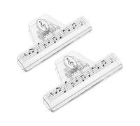 2pcs Music Note Sheet Clip for Piano Guitar Practice | Metal Spring Clamp, Wide Opening and Rounded Edges, Portable Hold for Sheet Music on Desks or Clipboards