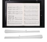 2Pcs Music Stand Clips,Clear Music Clips Sheet Music Holder Acrylic Music Read Clip Piano Book Holder Clips Music Stand Page Holder Musical Instrument Accessories for Wind