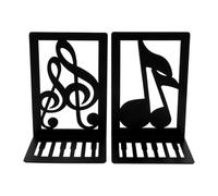 2Pcs Musical Note Metal Bookends for Shelves Hollow Metal Book Ends Decorative Book for Office Library School Music Lover Bookends