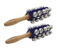 2Pcs Musical Percussion Bells Stick Shaker Wood Handle Sleigh Christmas Hand 21 Percussion Instruments Christmas Hand Bells
