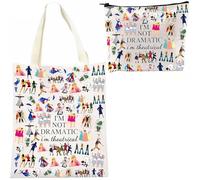 2PCS Musical Theatre Gifts, Broadway Style Canvas Tote Makeup Bag Set
