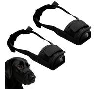 2PCS Muzzle for Small Dog, Small Dog Muzzles for Dachshund and Jack Russell, Breathable and Adjustable Anti Bark Muzzle for Training and Outdoor Safety (Black)