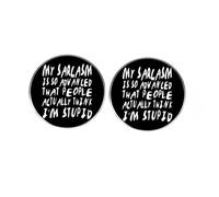 2Pcs MY SARCASM IS SO ADVANCED THAT PEOPLE ACTUALLY THINK I’M STUPID Pin Set, Humorous Self-Deprecating Badge, Funny Statement Brooches for Gift, Sarcastic Pin Set for People Who Love Wit