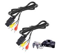 2PCS N64 AV Cable,Composite TV Display Cable Compatible with Nintendo 64/GameCube/SNES TV Game,Excellent Sound and Picture,Standard Composite Cable(1.8m/6ft)