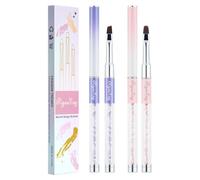 2PCS Nail Art Clean Up Brushes - Flat/Angled Nail Brushes for Cleaning Polish Mistakes on the Cuticles, Brushes for Nail Art and Designs Painting DIY