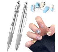 2Pcs Nail Art Dotting Pen Ballpoint Pen, 4-in-1 Nail Dotting Pen Tools Markers Supplies for Beauty Salons, Multifunctional Art Tool Supplies for Painting