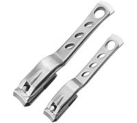 2Pcs Nail Clippers Rotating Stainless Steel Toe Nail Clippers for Thick Nails Sturdy Fingernail Clipper with Wide Opening & Long Handle for Seniors Thick Toenails