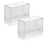 2pcs Nail Drill Bit Stand Plastic Box for Practice Nail Training | Salon Storage Case, Drill Bit Base Holder, Nail Display Box, White Plastic Organiser