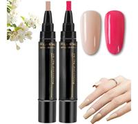 2PCS Nail Polish Pen,3 in 1 Gel Nail Polish Pen,Nail Polish Pen Brush,One Step DIY Soak Off Uv Led Nail Varnish,Nail Art Pens,Nail Varnish Tools,Drawing Polish Marker Pen Nail Decoration(11&22)