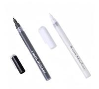 2pcs Nail Polish Pens,Black And White Nail Polish,White Nail Pencil,White Nail Pencil For Under Nail,French Manicure Pencil,Quick Dry Fine Tips Nail Art Pens,Suitable For Line Pattern Design