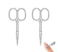 2pcs Nail Scissors, Professional Stainless Steel Curved Cuticle Sharp Dead Skin Scissors Manicure Pointed Beauty for Trimming Eyebrows, Nose Hair and Dead Skin,Sharp Grooming Tool