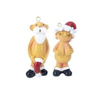 2pcs Naked Santa Christmas Decorations Stocking Cap Funny Santa Ornament,5cm Christmas Naughty Mr&Mrs Santa,Funny Little Christmas Ornaments for Rude Christmas Tree Decorations,Secret Santa Gifts