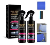 2PCS Nano Car Scratch Removal Spray, Car Scratch Repair Spray & Polish, Quick Effect Coating Agent for Deep Scratch & Swirl Mark Removal, Waterless Car Wash and Wax with Sponge Towel (30ml*2)