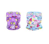 2Pcs Nappies Female Dog Reusable Washable Adjustable Physiological Period Pup for Doggy Puppy Female in Period (Fruit Bike+Pineapple, Small)