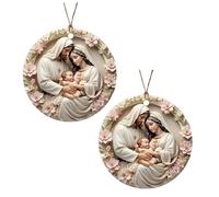 2Pcs Nativity Ornaments, 2D Acrylic Nativity Pendant, Christian Christmas Tree Ornament, Religious Charm, Festive Hanging Ornament, Christmas Decorations, For Party, Home, Church, Car, Wall
