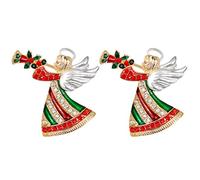 2pcs Nativity Pin Brooches for Women Shawl Clips and Enamel Christmas Pin Rhinestone Christmas Tree Brooch Christmas Lapel Shawl Pin Angelhood Shape Brooch Miss Jewelry Fashion