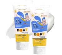 2PCS Natural-derived SPF 50+ Sunscreen - Scent-Free & Moisturizing Sun Cream for Face, Broad Spectrum UVA/UVB Protection, Long-Lasting, Non-Greasy, 45g for Sensitive Skin